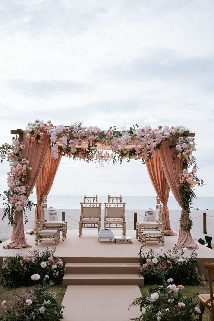 Beachside wedding ceremony